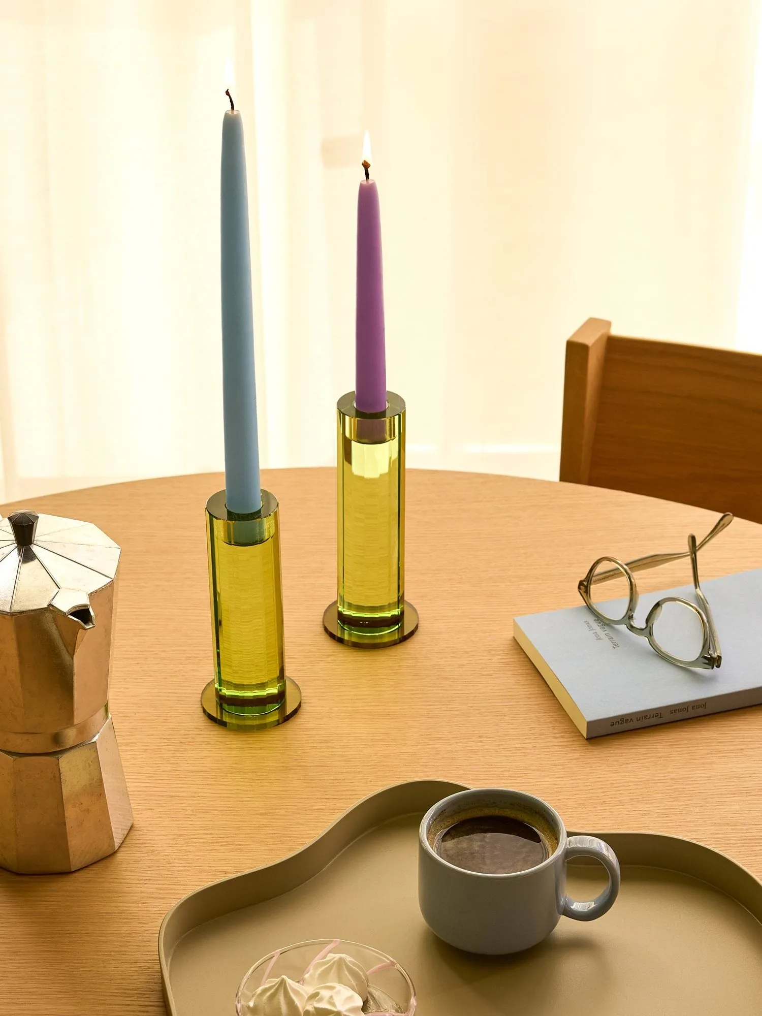 Cut lysestake 2 deler, Green Hübsch Interior