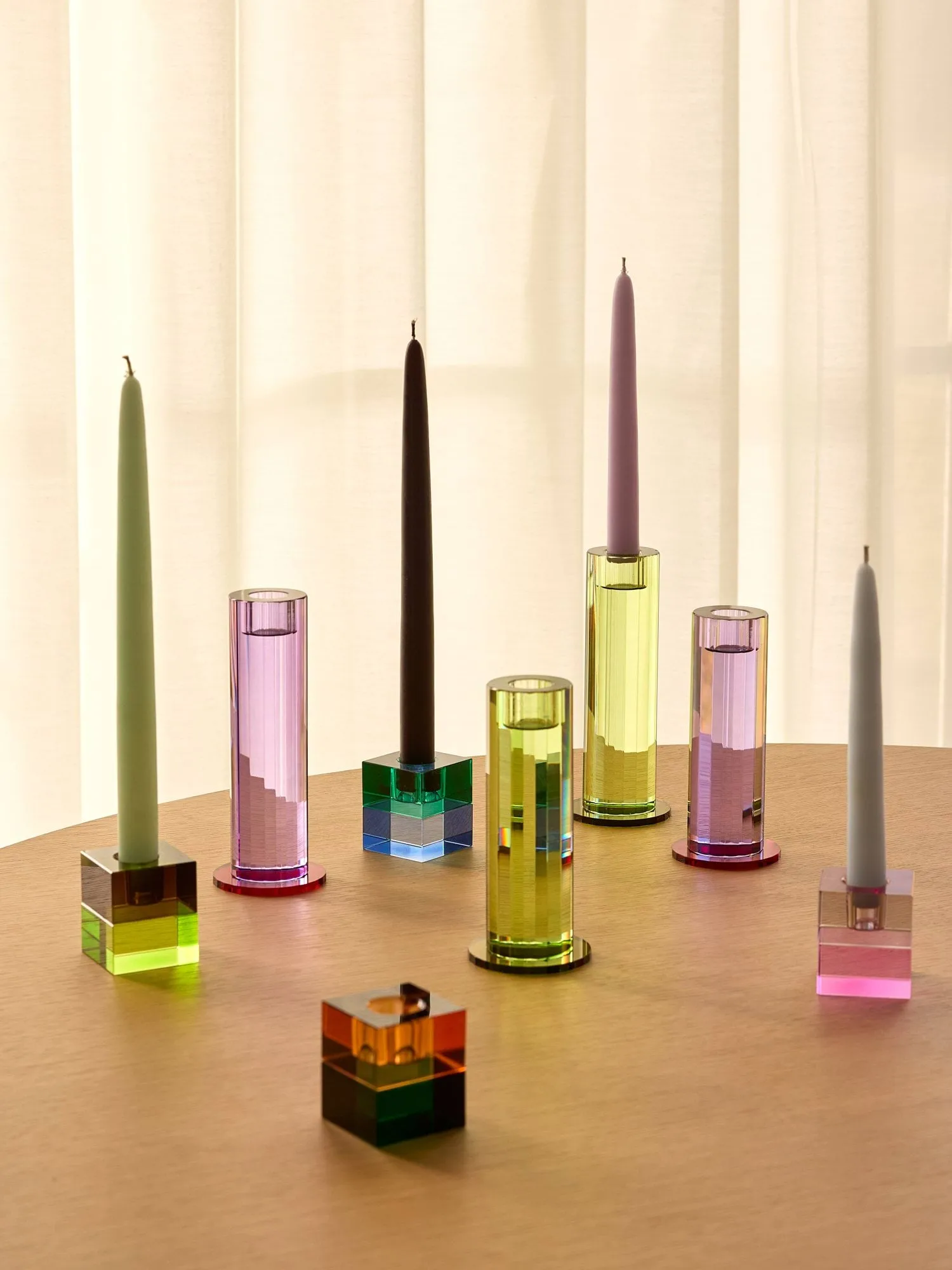 Cut lysestake 2 deler, Purple Hübsch Interior