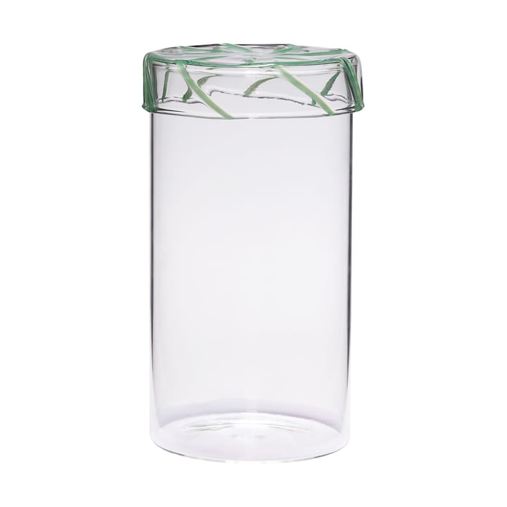 Heir oppbevaringskrukke glass høy - Green - Hübsch