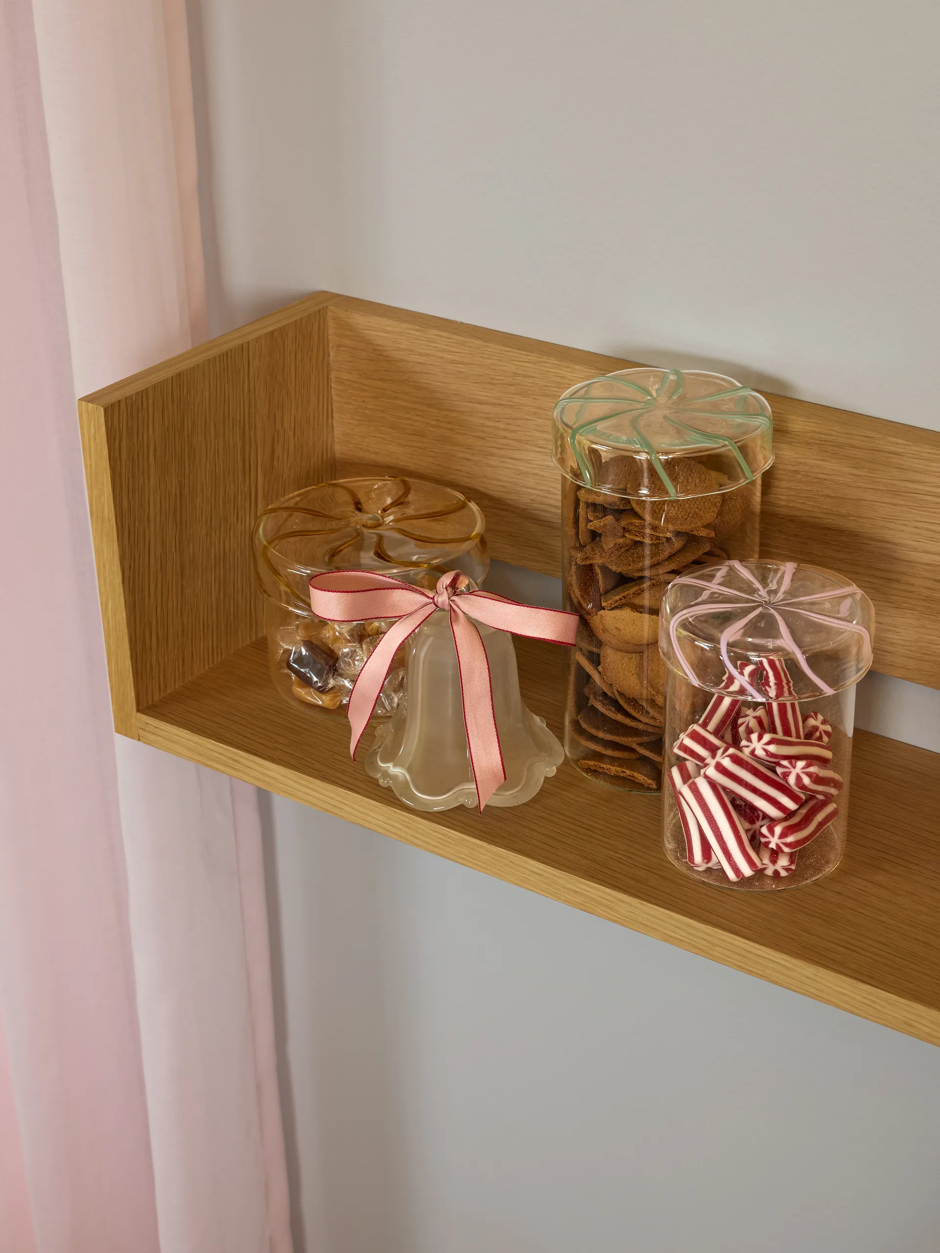 Heir oppbevaringskrukke glass medium, Pink Hübsch Interior