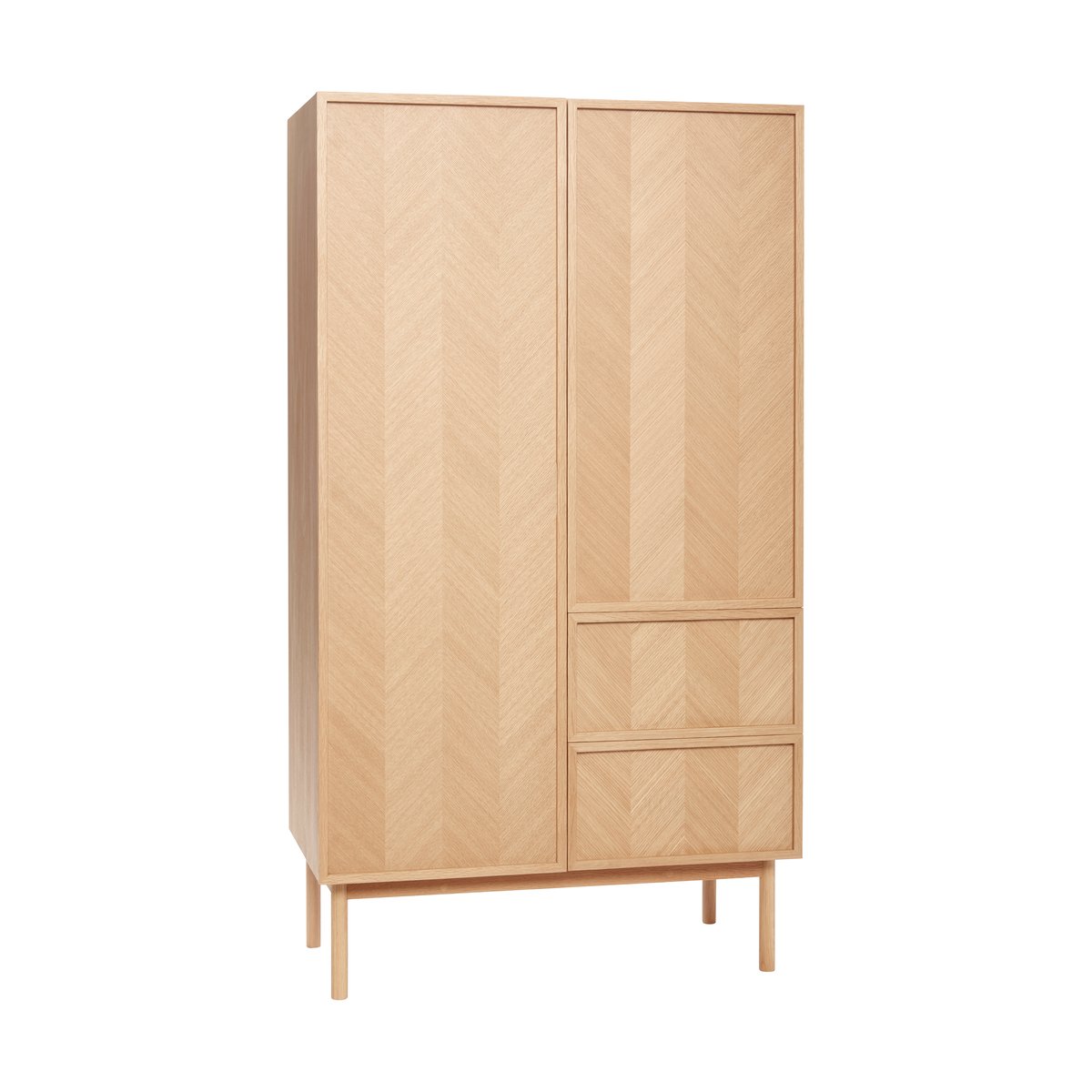 Hübsch Herringbone garderobe stor Eik