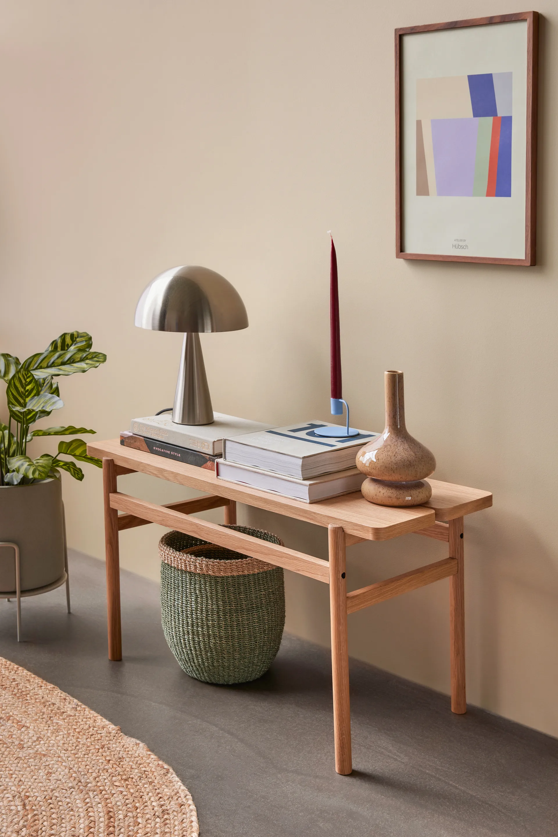 Hübsch bordlampe 33 cm, Metall-nikkel Hübsch Interior