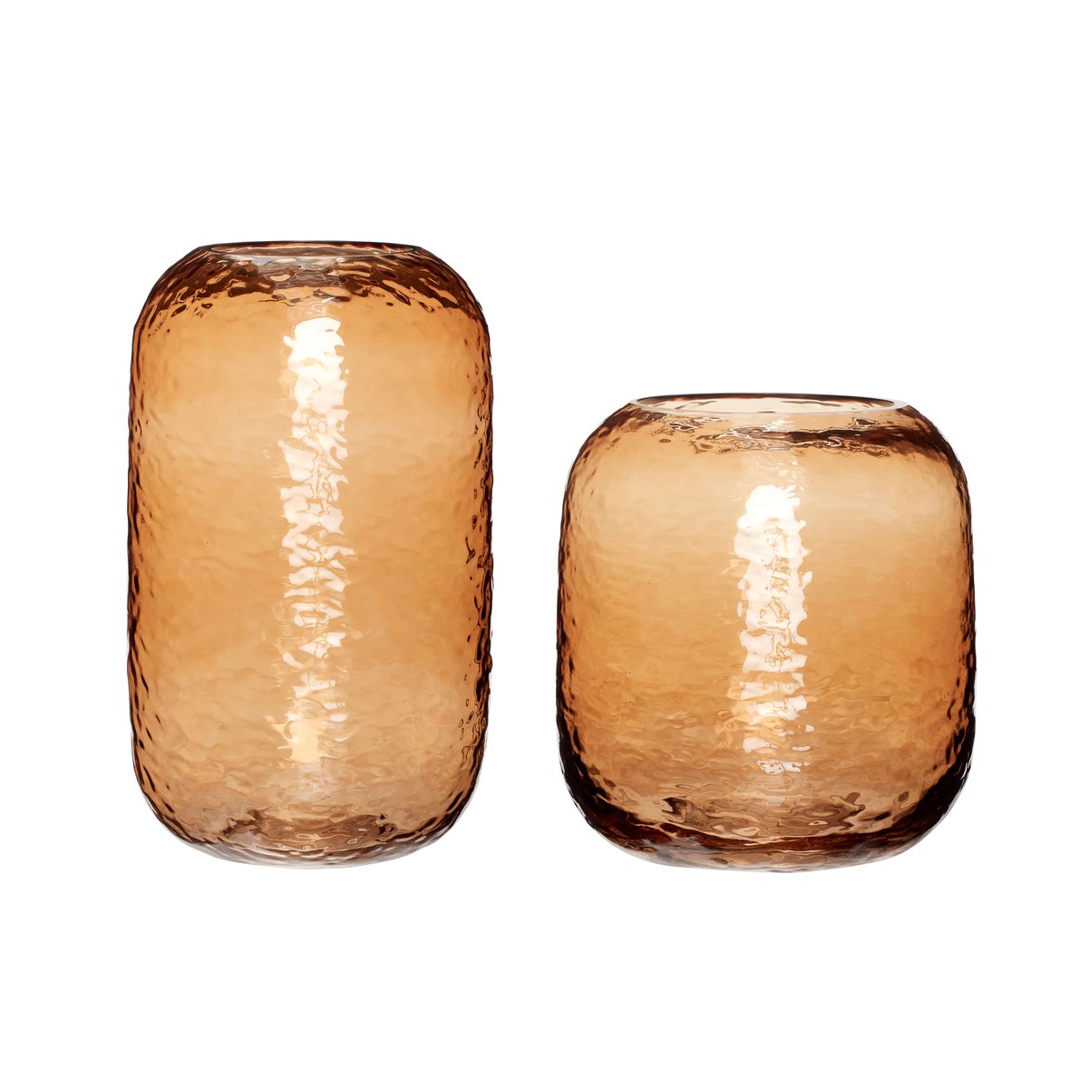 Bilde av Hübsch Hübsch Vase 2-pakning Glas- rav