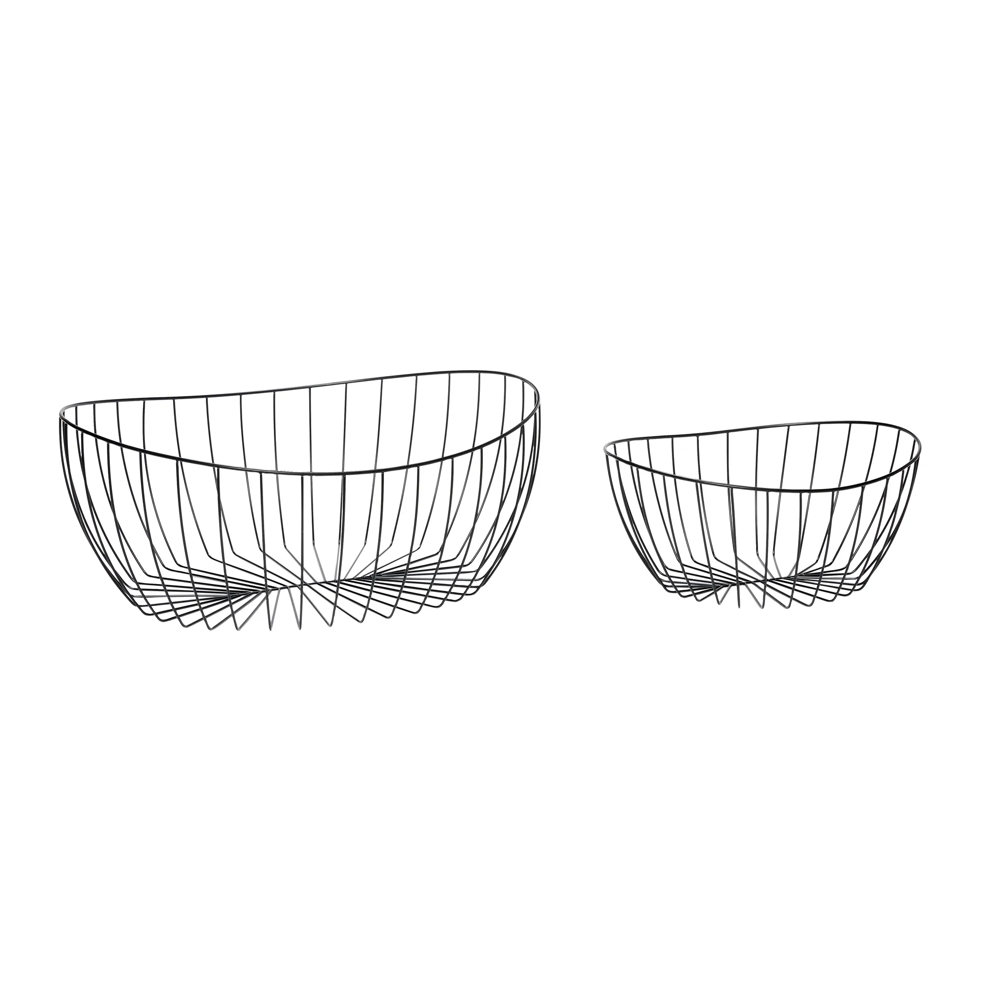 Metall sort trådkurv 2-pakning, Svart Hübsch Interior