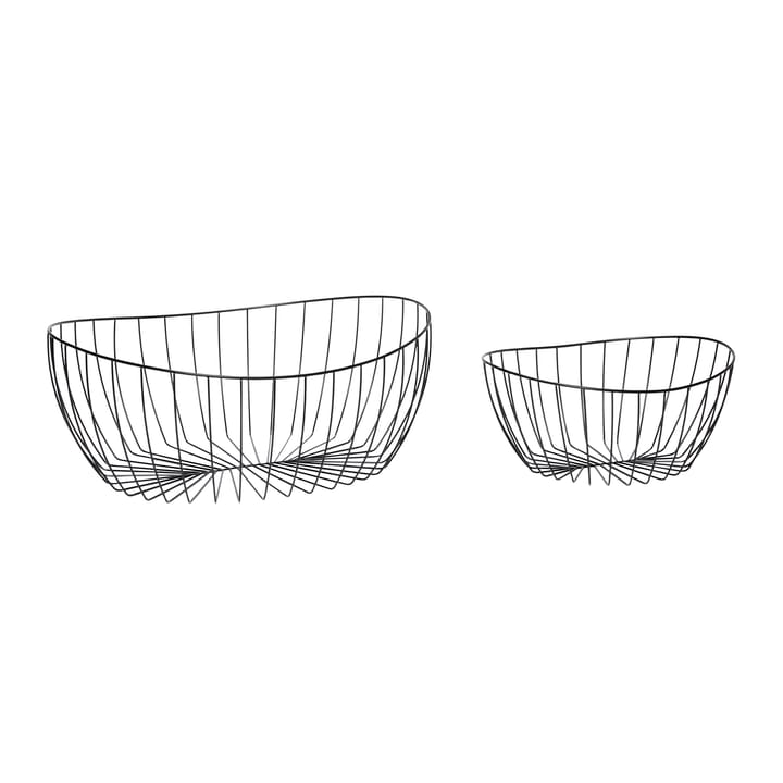 Metall sort trådkurv 2-pakning, Svart Hübsch Interior