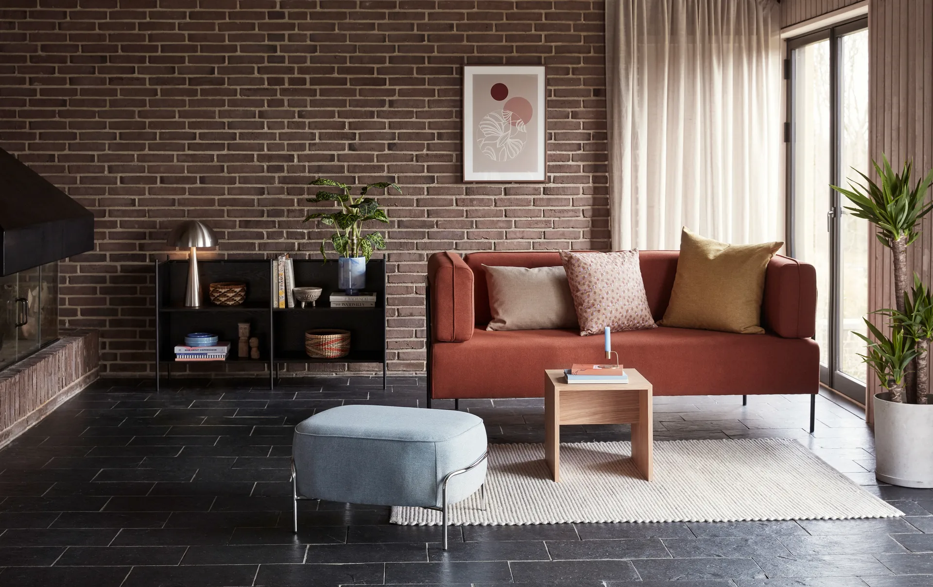 Mush bordlampe furu, Nikkel Hübsch Interior