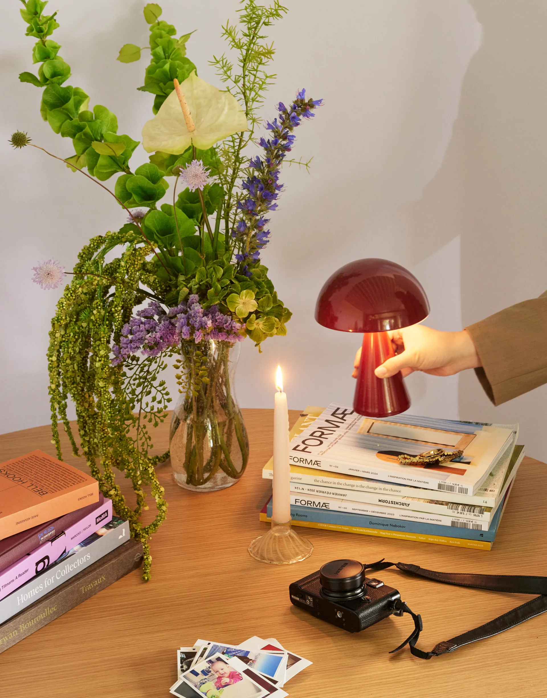 Mush portabel bordlampe, Red Hübsch Interior