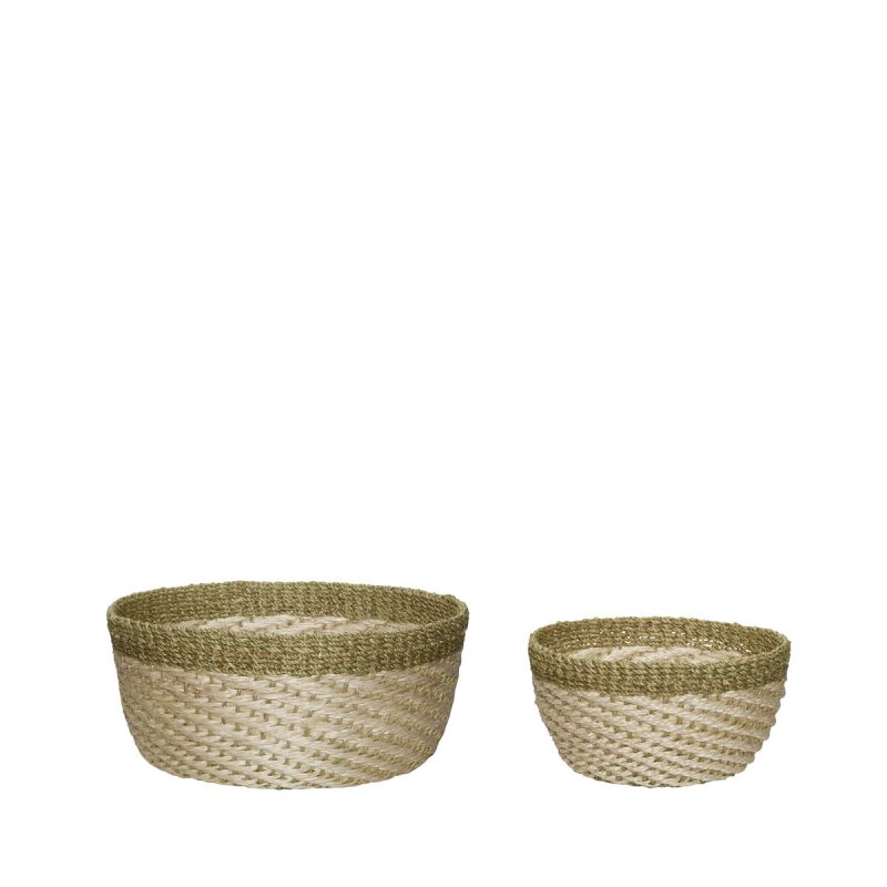 Hübsch Palm kurver 2-pakning Natur-grnn | Skandinavisk Design | Oppbevaringskurver |