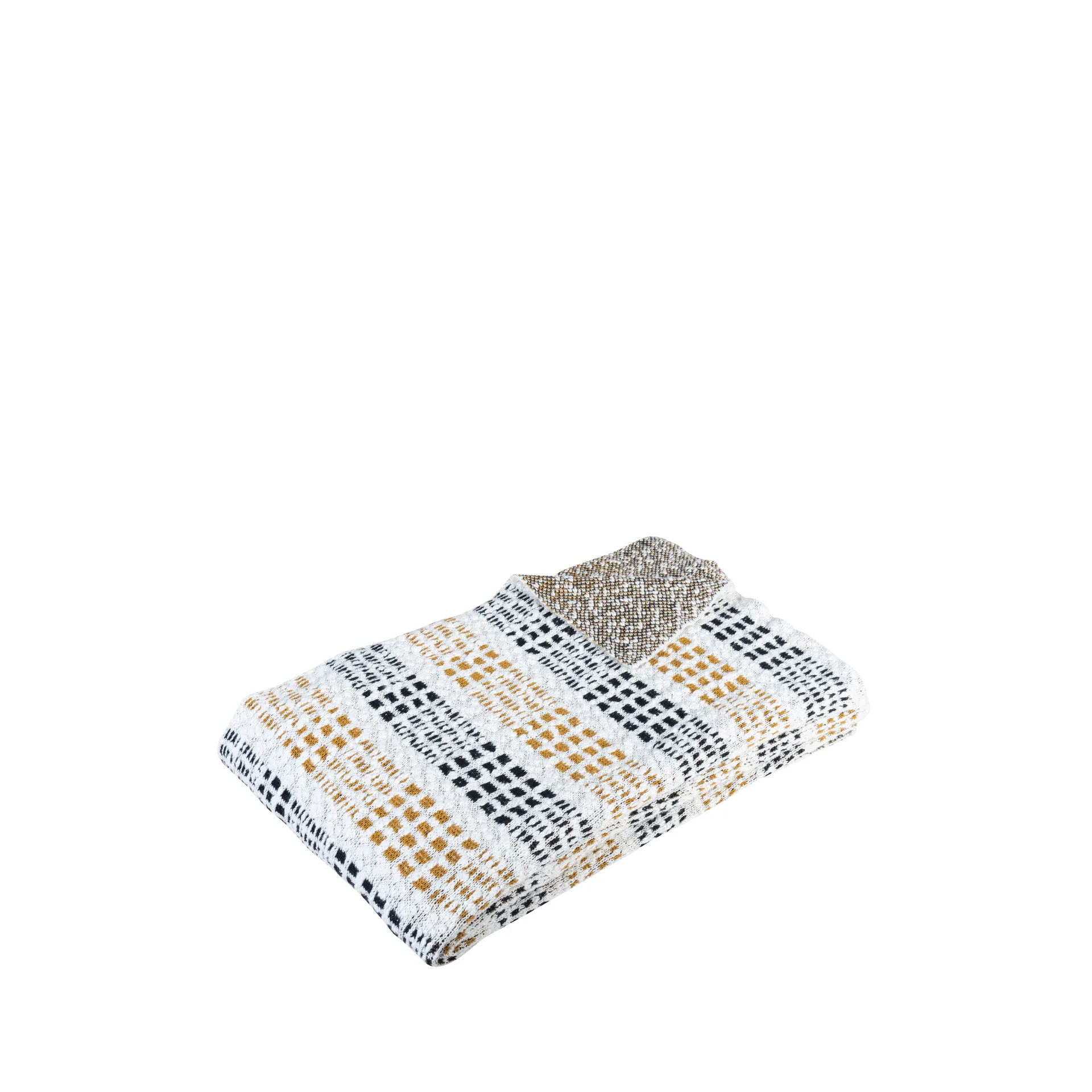 Pledd bomull 130x200 cm, Svart Hübsch Interior