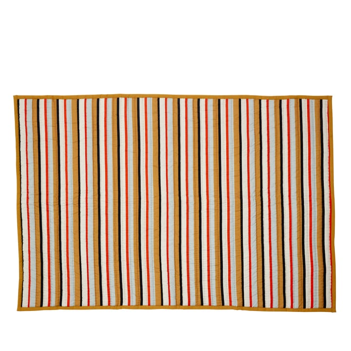 Pledd bomull 140x200 cm - Brun-svart-hvit-rød-blå - Hübsch