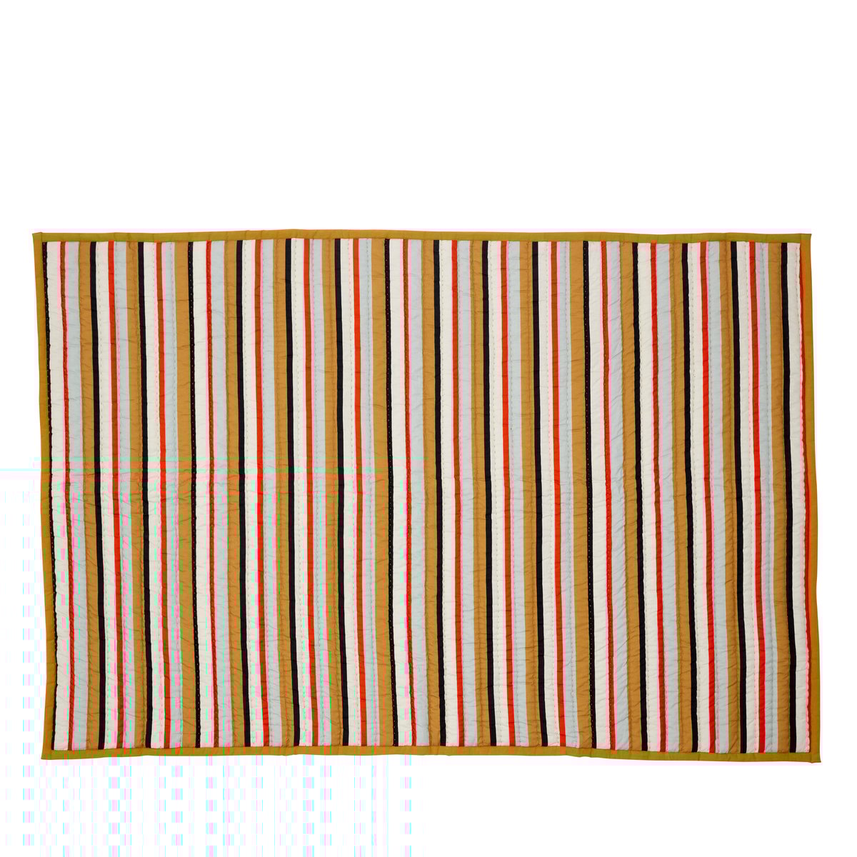 Hübsch Pledd bomull 140x200 cm Brun-svart-hvit-rd-blå
