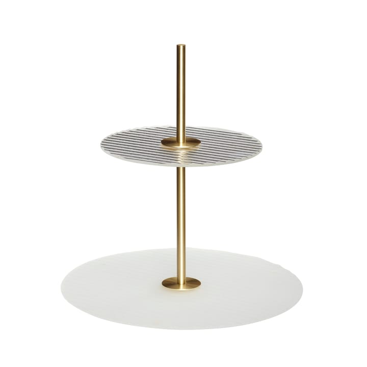 Ripple kakefat Ø30 cm - Glass-metall-frostet-klar-messing - Hübsch