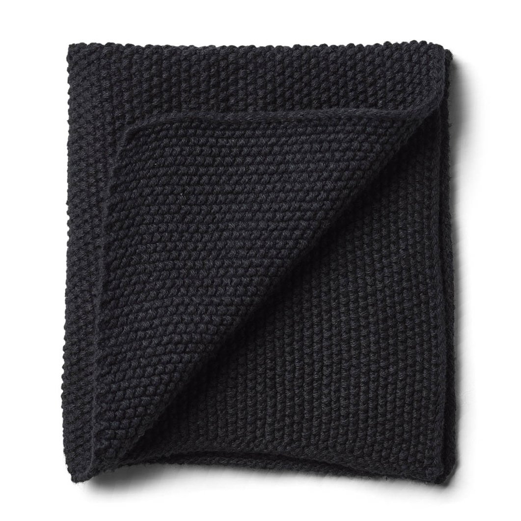 Humdakin Knitted oppvaskklut 28 x 28 cm Coal | Skandinavisk Design | Kluter & Oppvaskbørster | Svart