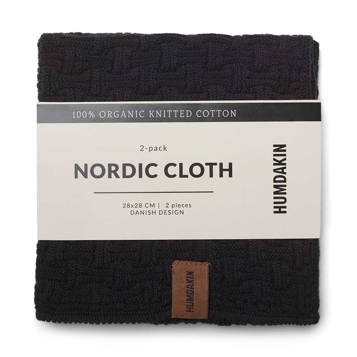 Humdakin Nordic oppvaskklut 28 x 28 cm 2-pakning, Coal Humdakin