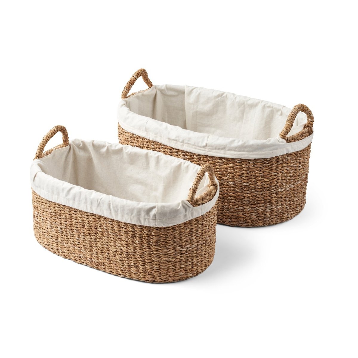 Humdakin vaskekurv lav 2 deler Flettet | Skandinavisk Design | Skittentøyskurver | Beige