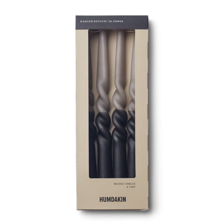 Humdakin vridde lys 30 cm 4-pakning, Coal-stone Humdakin