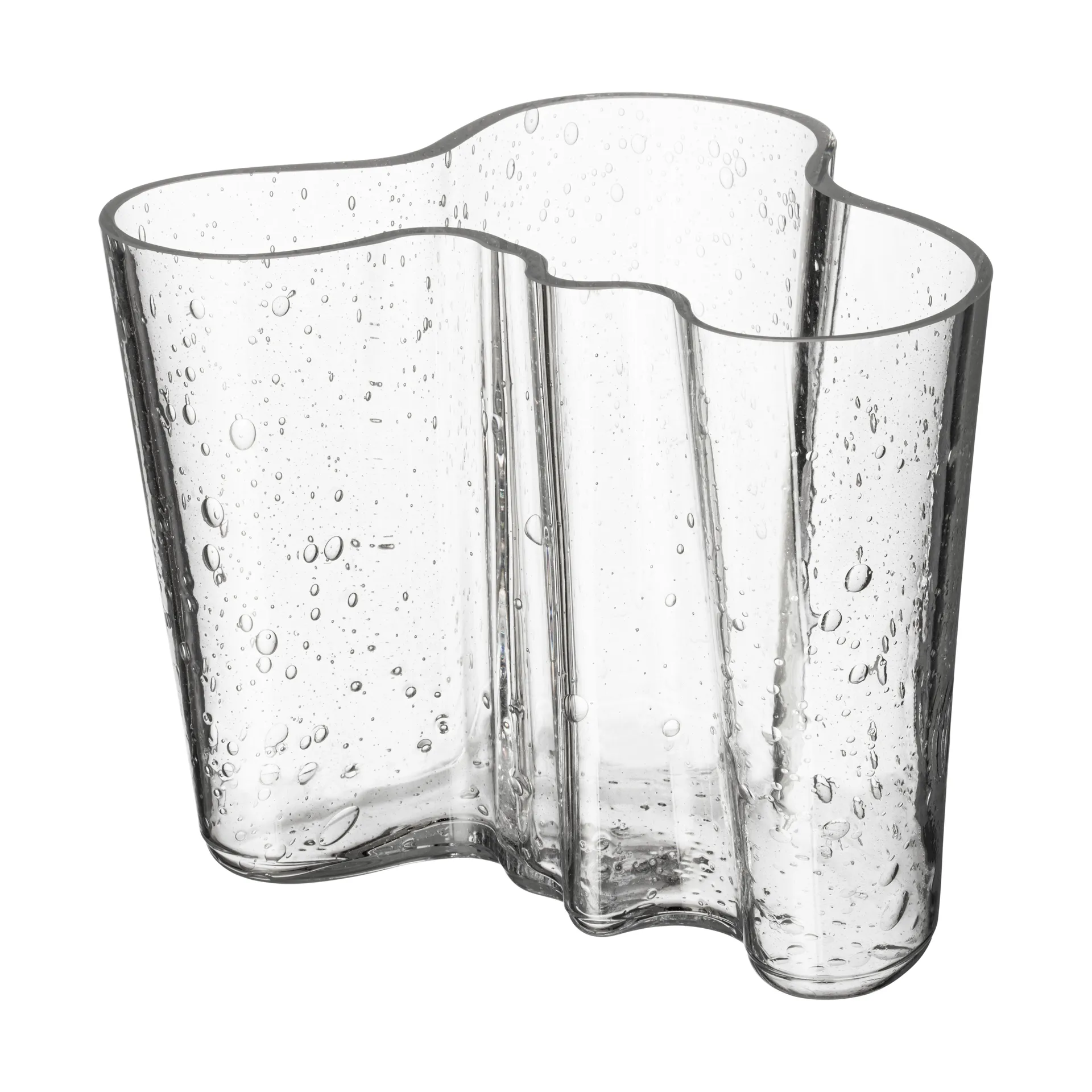 Alvar Aalto vase jubileumsutgave 120 mm, Bobleglass klar Iittala
