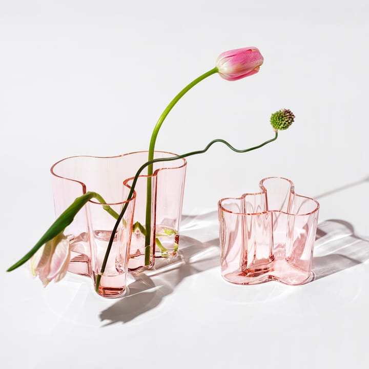 Alvar Aalto vase lakserosa, 160 mm Iittala