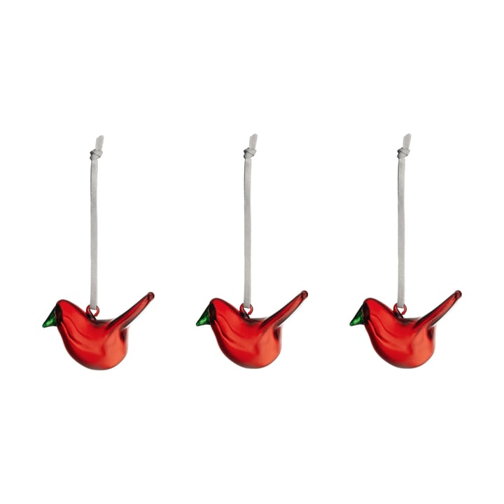 Iittala glassfugl 3-pk - Rød - Iittala