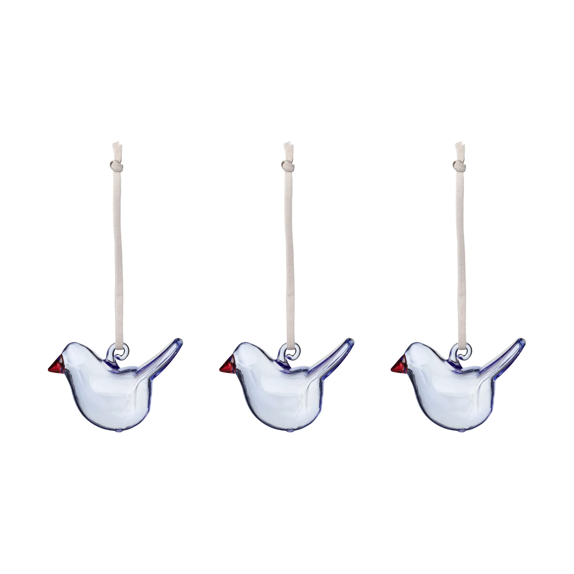 Iittala glassfugl, Klarblå, mini, 3-pk Iittala