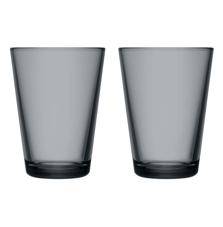 Kartio vannglass 40 cl 2-stk. - Mørkegrå - Iittala