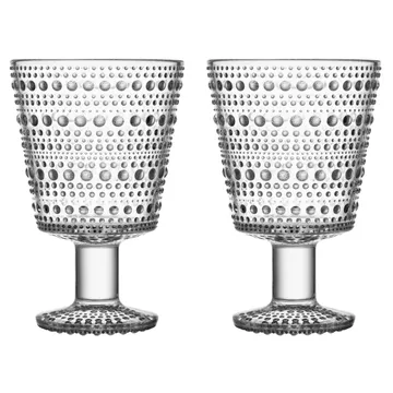 Kastehelmi drikkeglass på fot 26 cl 2 stk. - Klar - Iittala