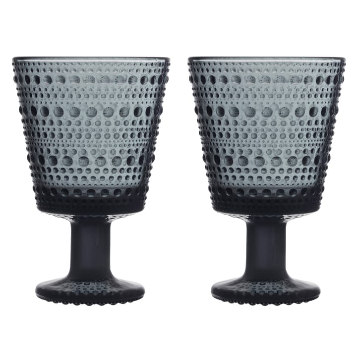 Kastehelmi drikkeglass på fot 26 cl 2 stk. - Mørkegrå - Iittala