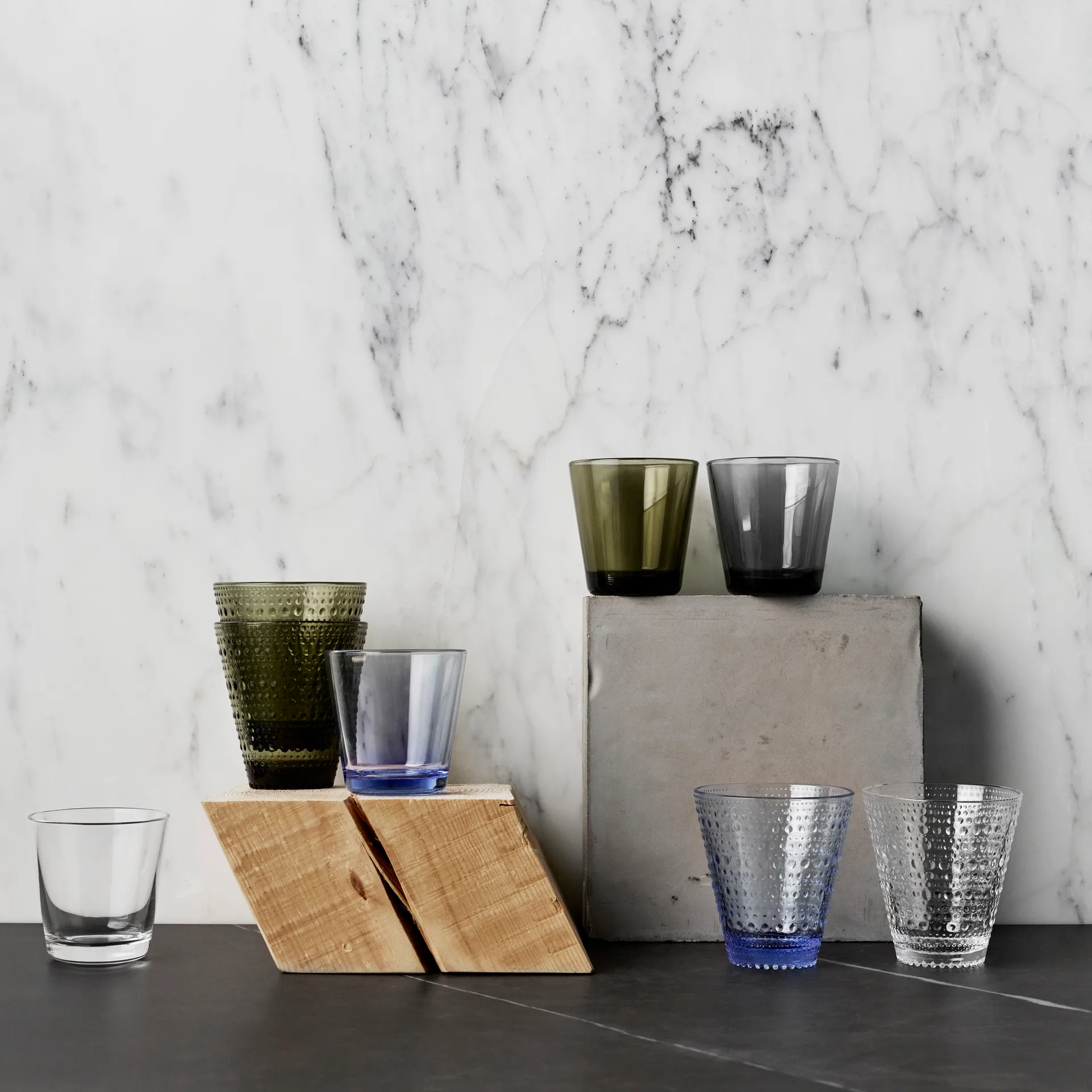 Kastehelmi glass 30 cl 2-stk, mosegrønn Iittala