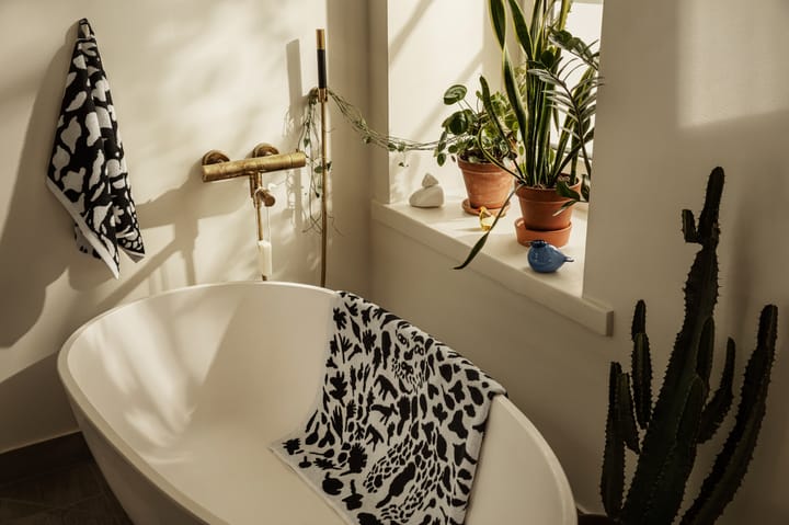 Oiva Toikka Cheetah håndkle 50 x 70 cm, Svart-hvit Iittala