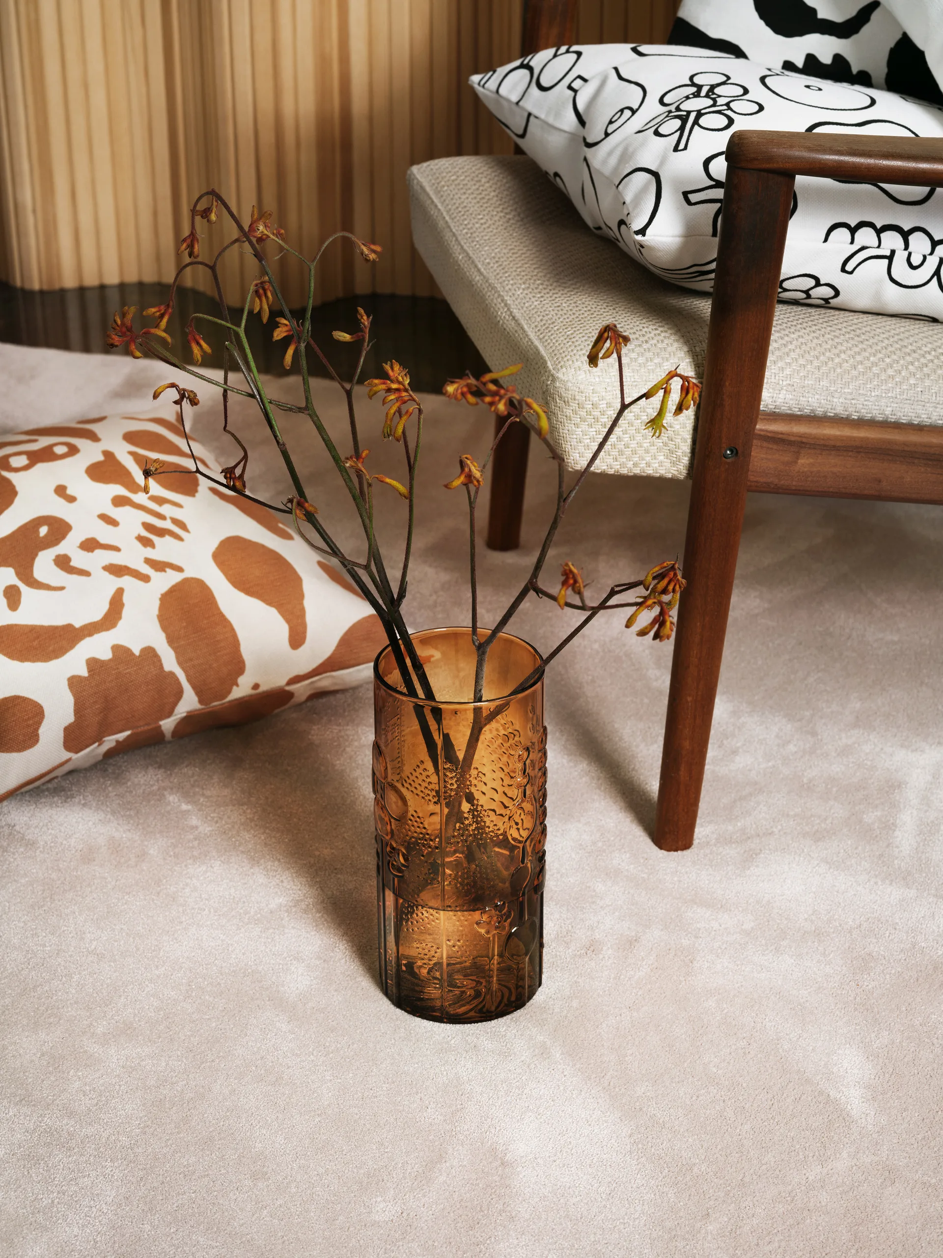 Oiva Toikka Cheetah putevar 47 x 47 cm, Brun Iittala