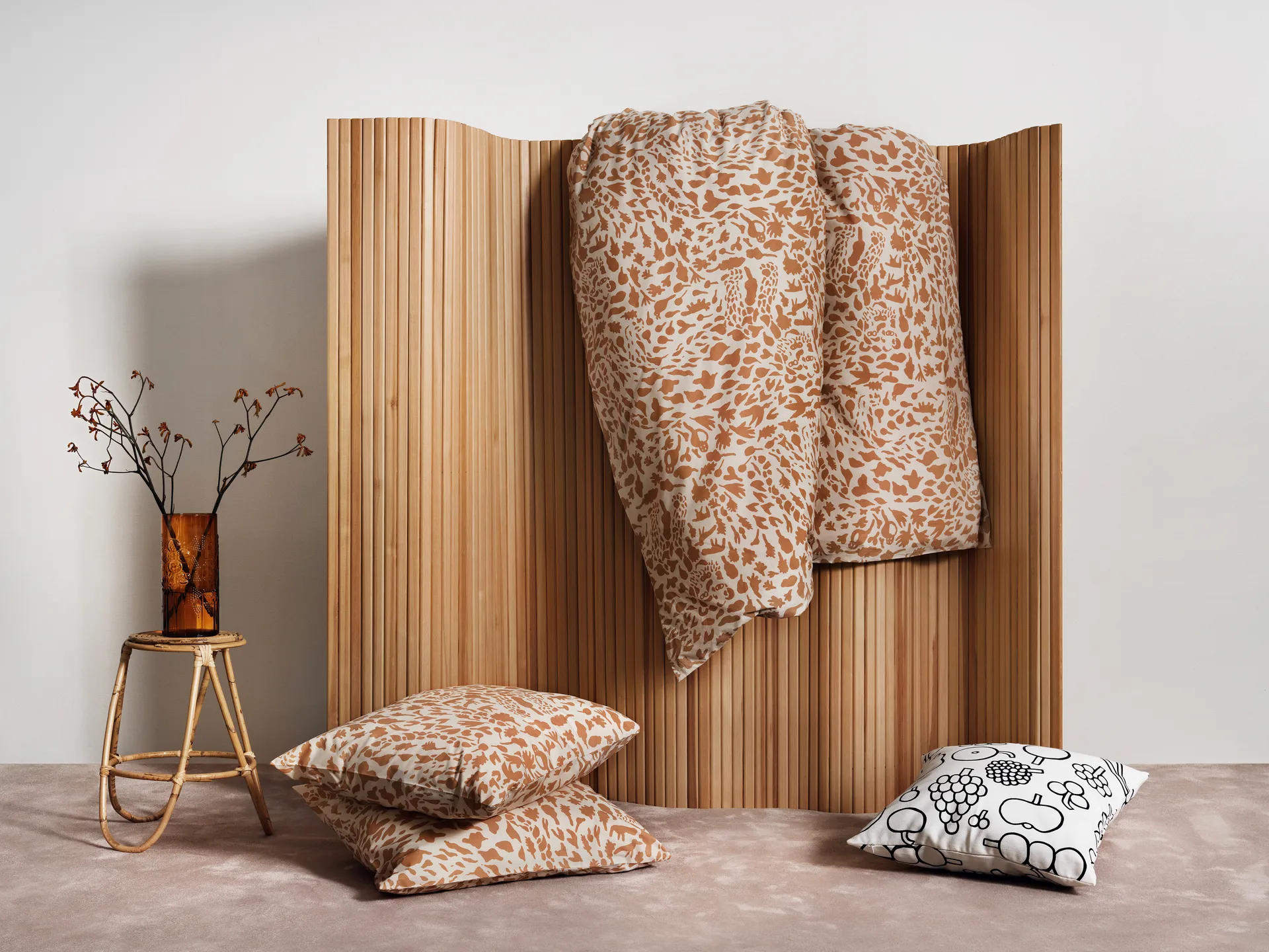 Oiva Toikka Cheetah sengesett 150 x 210 cm, Brun Iittala