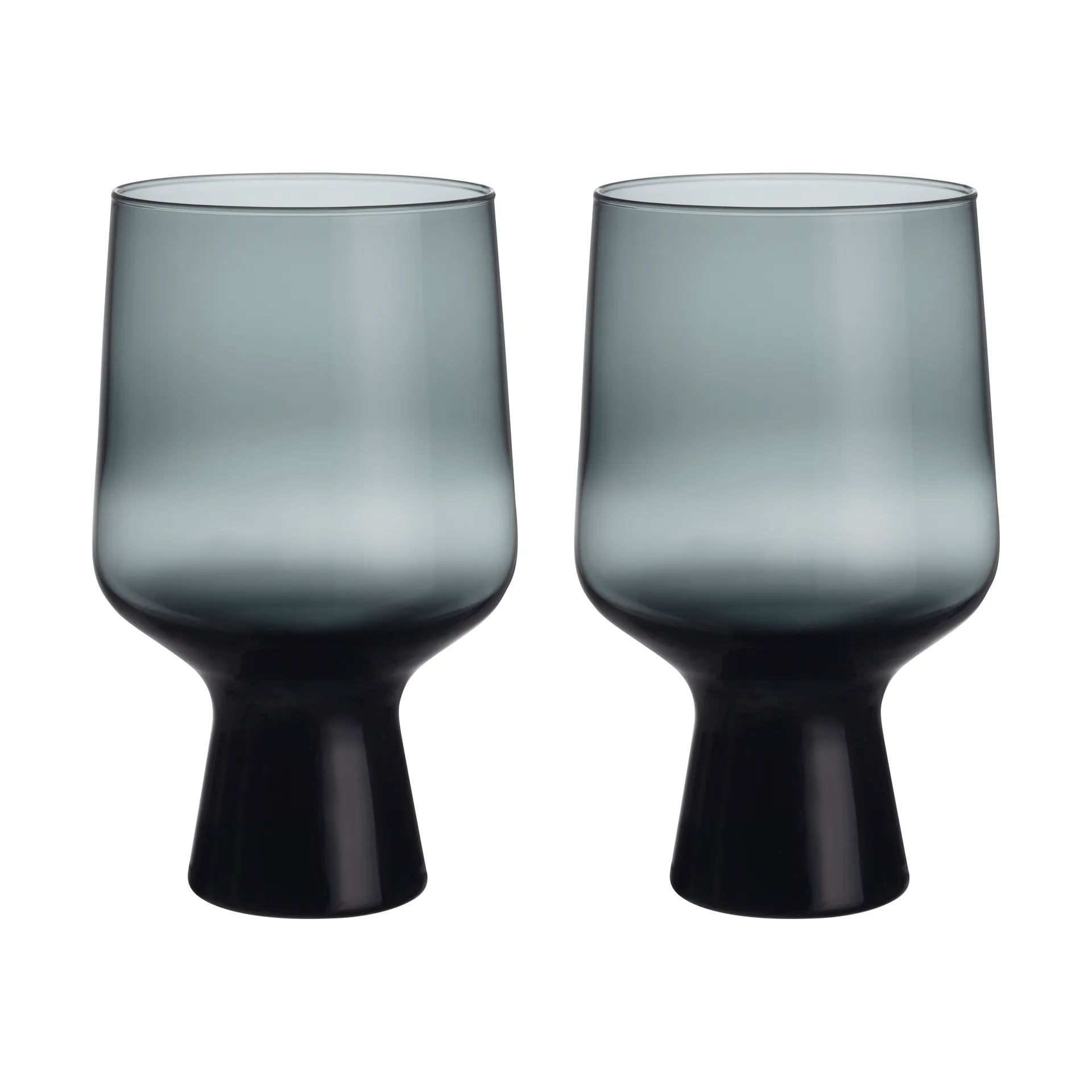 Solare glass på fot 40 cl 2-pakning, Stålgrå Iittala
