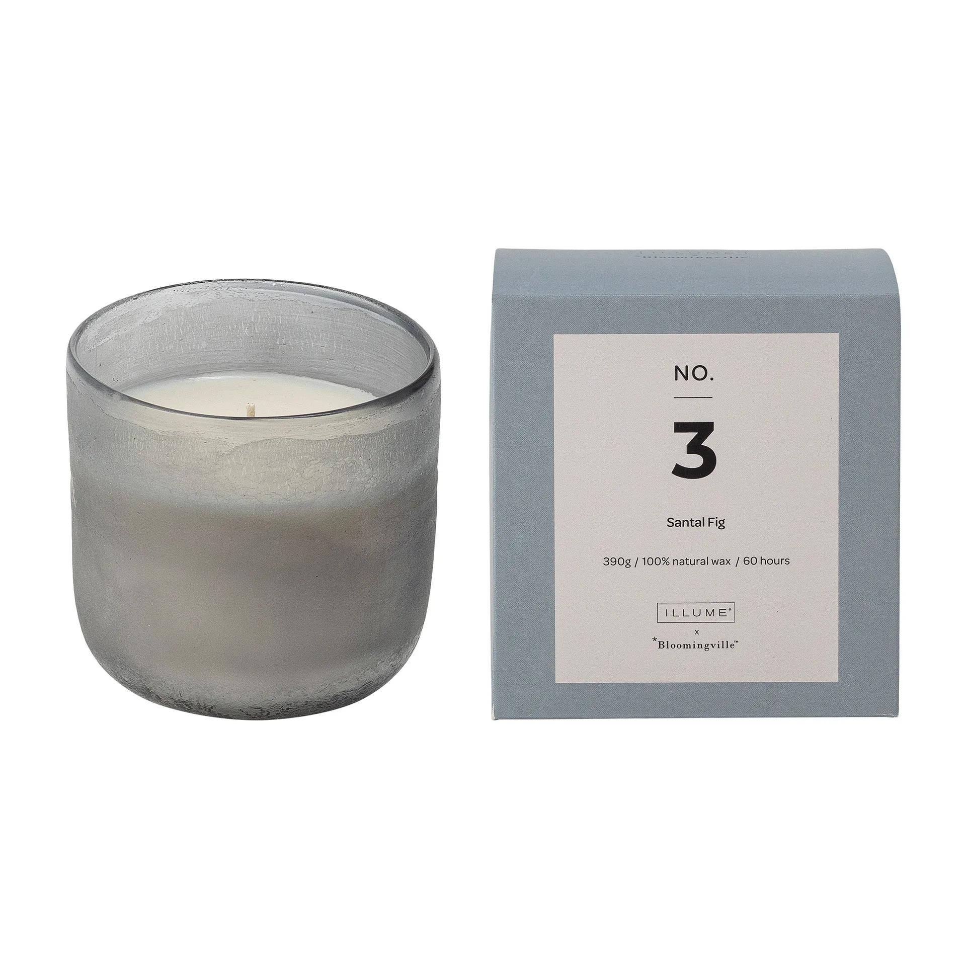 NO. 3 Santal Fig duftlys, 390 g + Giftbox Illume x Bloomingville