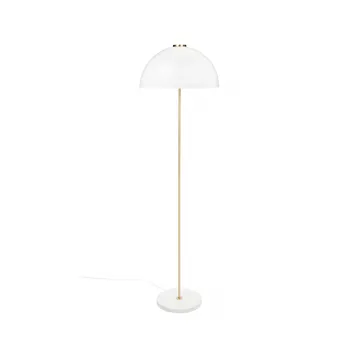 Kupoli gulvlampe - Hvit-messingdetaljer-hvit skjerm - Innolux