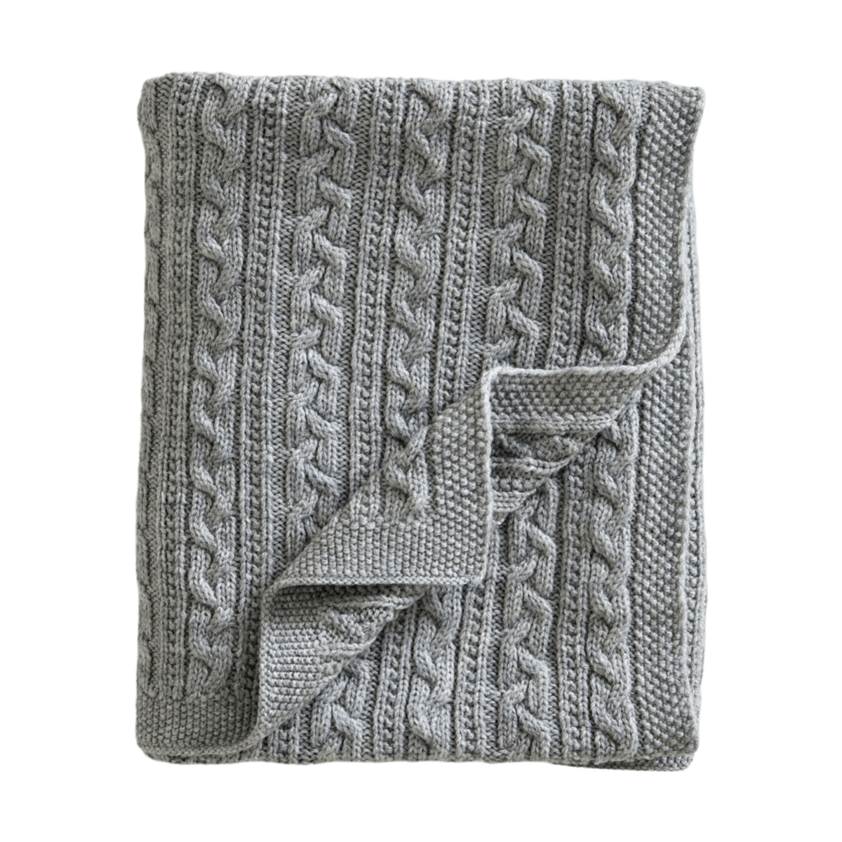 Bilde av Jack o Juno Babyteppe strikket merinoull 80x100 cm Light grey