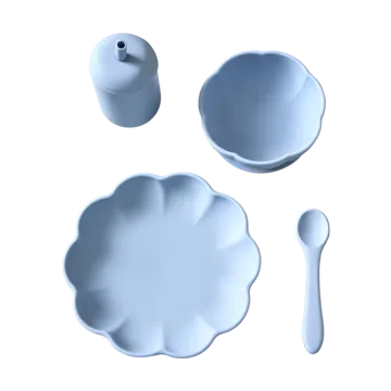 Little Poppy barneservise 4 deler - Pale blue - Jack o Juno