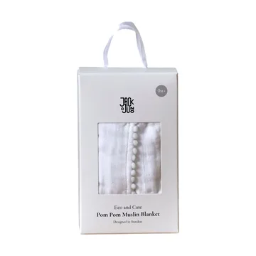 Pom Pom musselinteppe 120x120 cm - Pearl - Jack o Juno