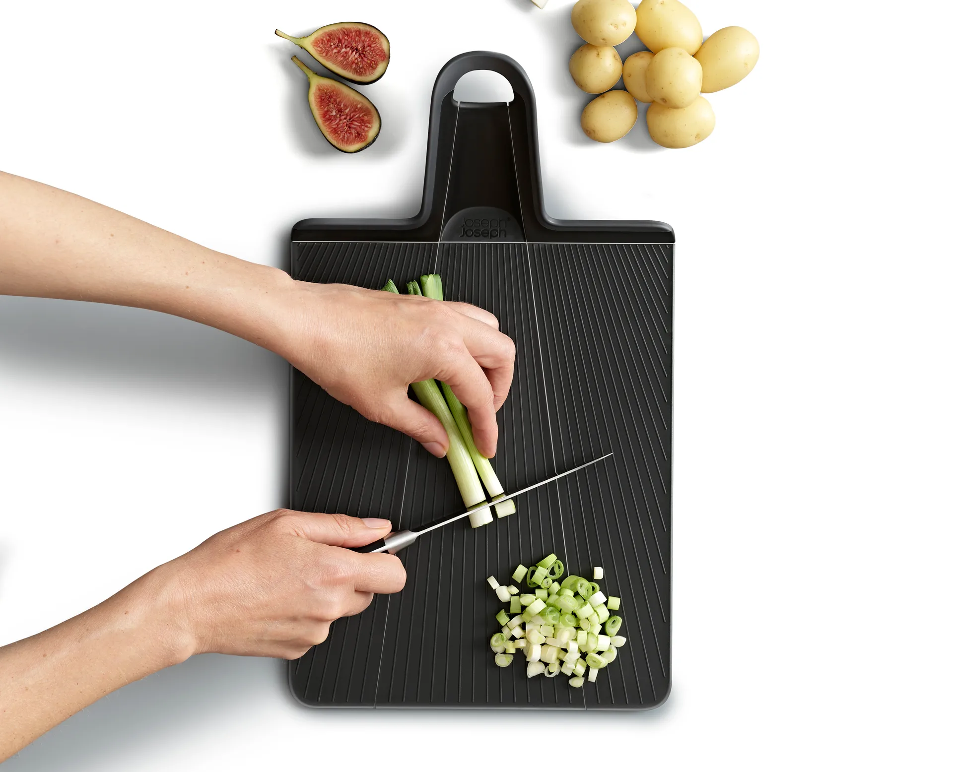 Chop2pot skjærefjøl plus svart, Large Joseph Joseph