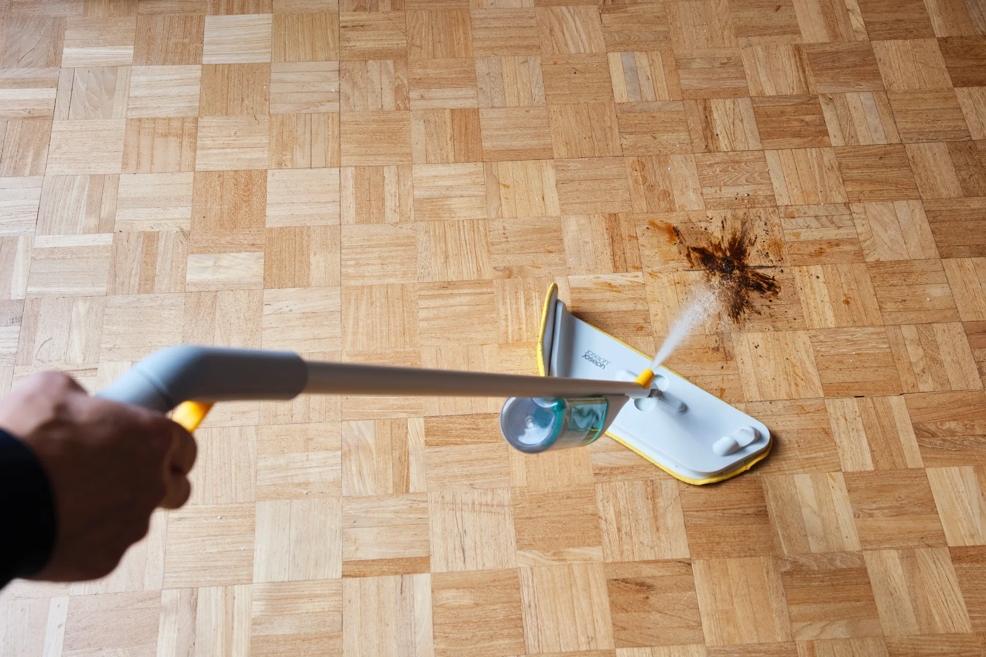 Cleantech 2-i-1 gulvmopp med skrubb, Light Stone Joseph Joseph