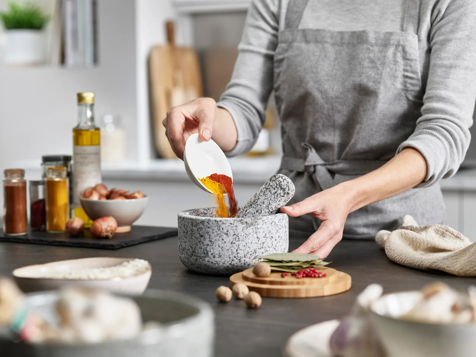 Dash morter Ø15,5 cm, Granitt-bambus Joseph Joseph