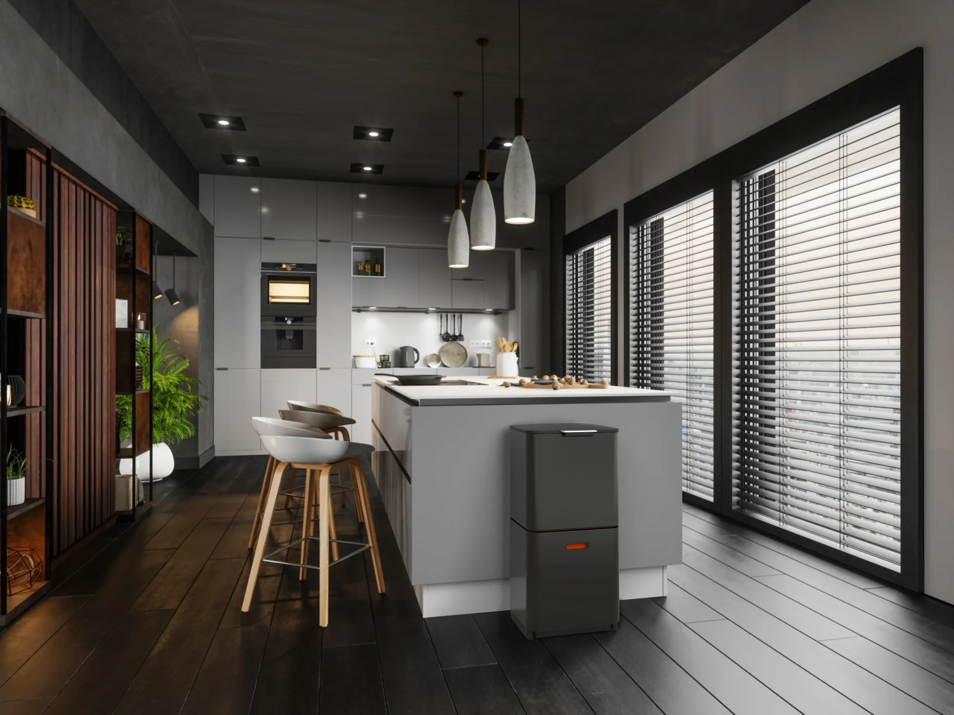 Joseph Joseph Totem Max søppelbøtte 60 L, Carbon black Joseph Joseph