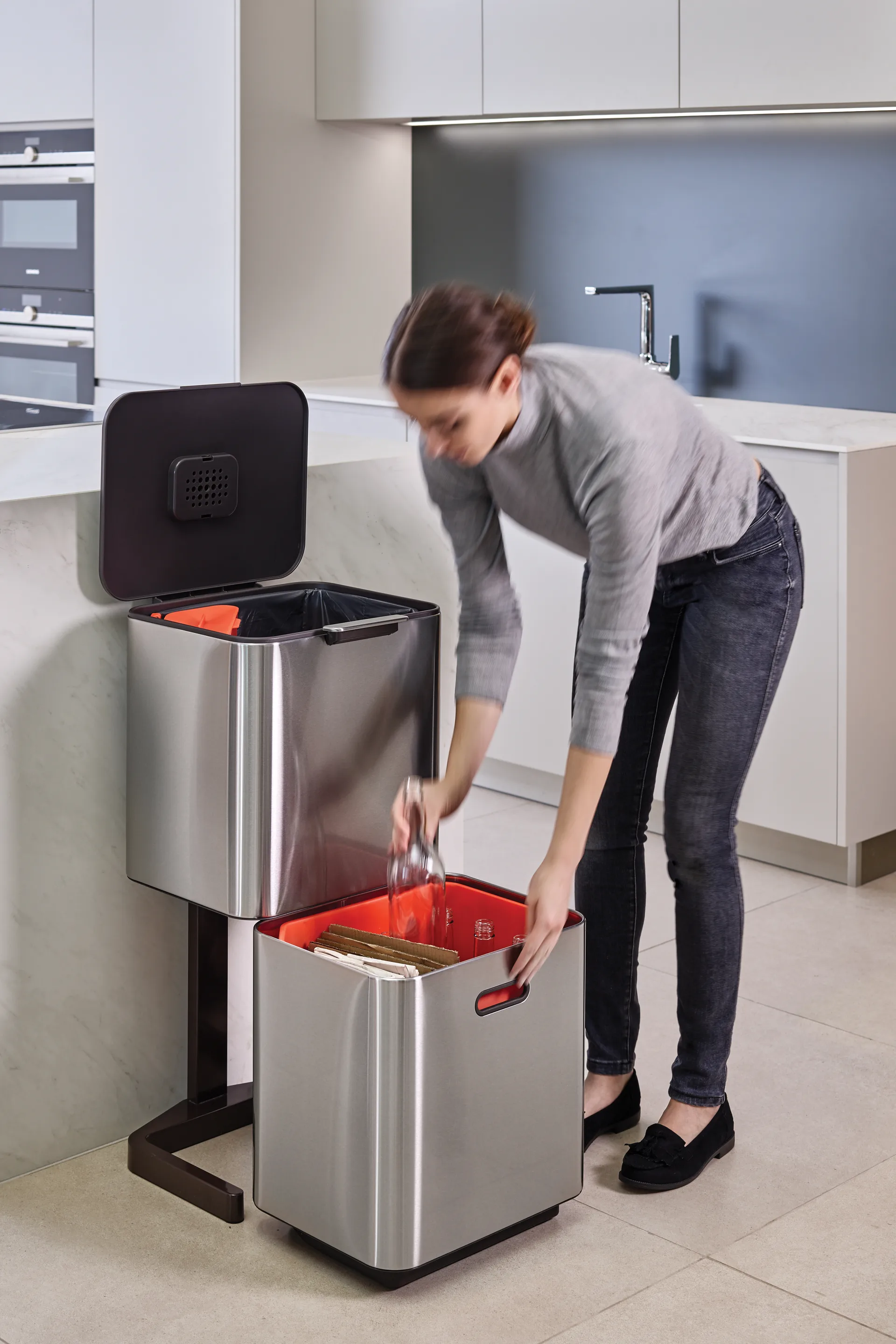 Joseph Joseph Totem Max søppelbøtte 60 L, Stainless steel Joseph Joseph