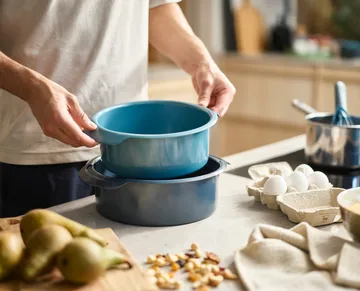 Nest Bake rund bakeform 2 deler - Blå - Joseph Joseph