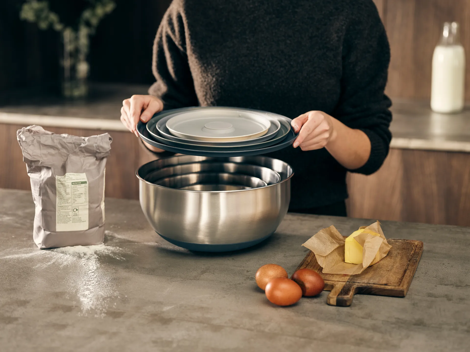 Nest Prep & Store bollesett 8 deler, Stål Joseph Joseph