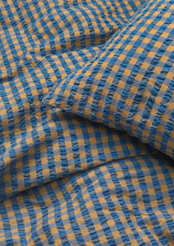 Bæk&Bølge sengesett 140 x 200 cm, Blå-oker Juna
