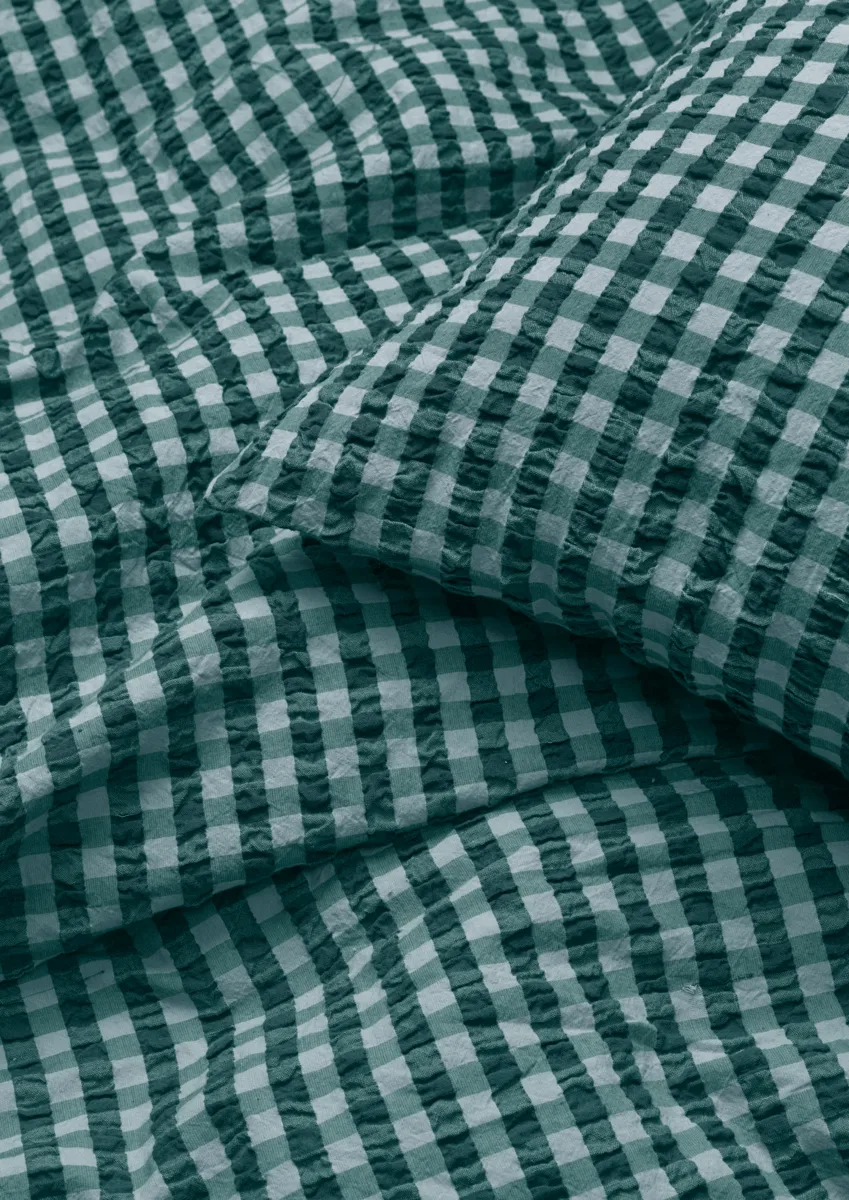 Bæk&Bølge sengesett 140 x 200 cm, Grønn-lyseblå Juna