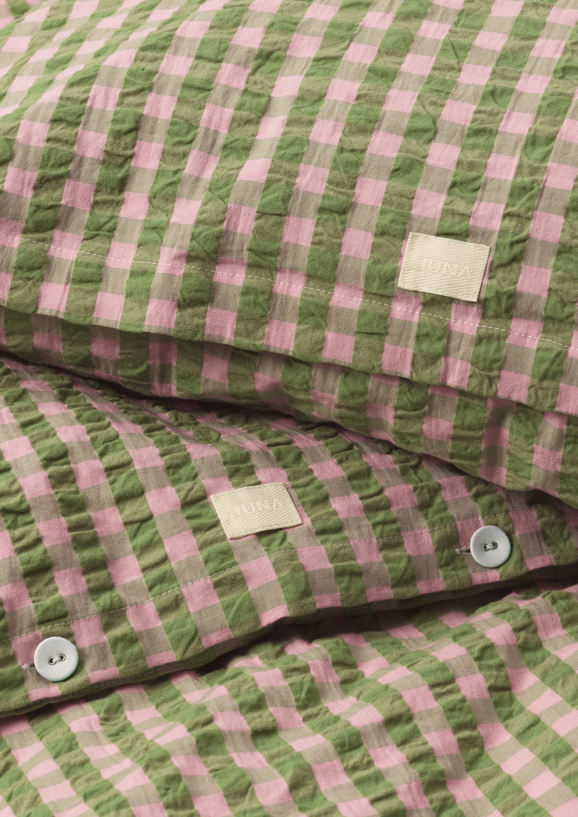 Bæk&Bølge sengesett 140x220 cm, Grønn-Lys rosa Juna