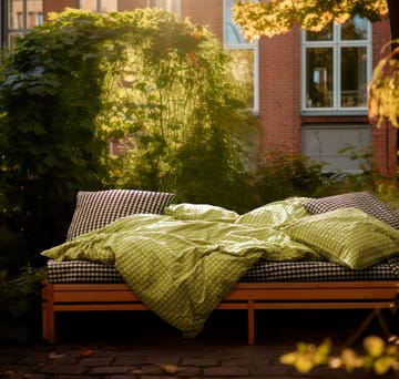 Bæk&Bølge sengesett 140x220 cm - Grønn-Lys rosa - Juna