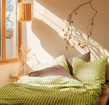 Bæk&Bølge sengesett 150x210 cm - Grønn-Lys rosa - Juna