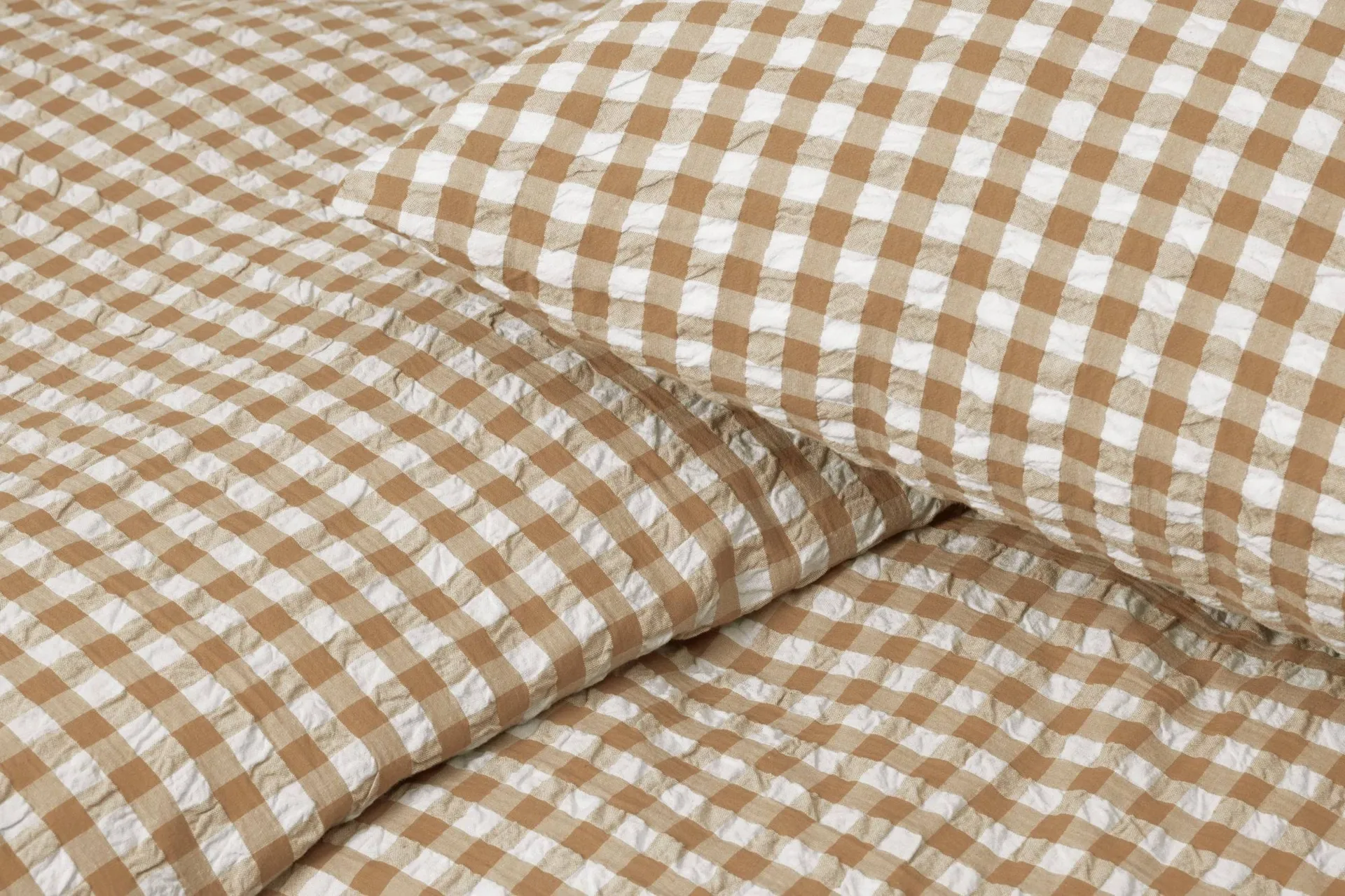 Bæk&Bølge sengesett 150x210 cm, Karamell-offwhite Juna
